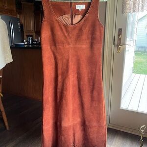 Henne Terracotta Suede Midi Dress